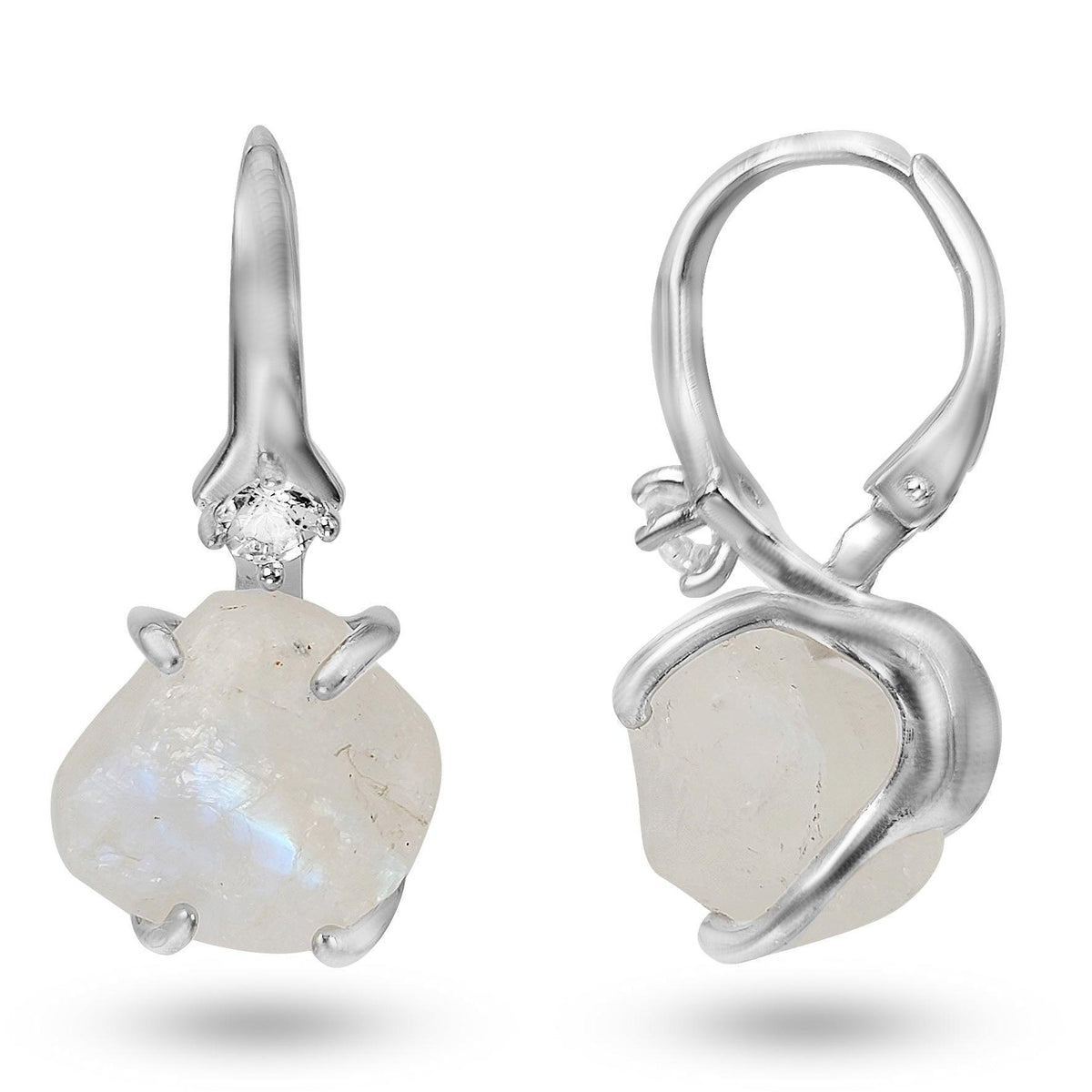 Raw Moonstone Drop Earrings - Uniquelan Jewelry