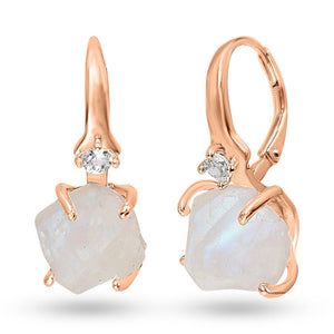 Raw Moonstone Drop Earrings - Uniquelan Jewelry