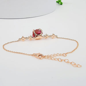 Raw Pink Sapphire Chain Bracelet - Uniquelan Jewelry