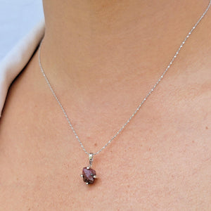 Raw Pink Sapphire Necklace - Uniquelan Jewelry