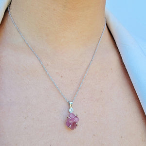 Raw Pink Tourmaline Necklace - Uniquelan Jewelry