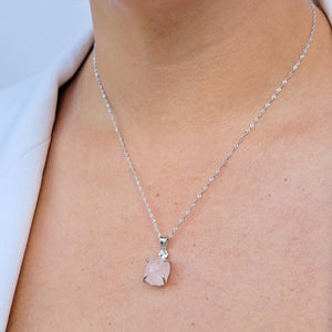 Raw Rose Quartz Necklace Set - Uniquelan Jewelry
