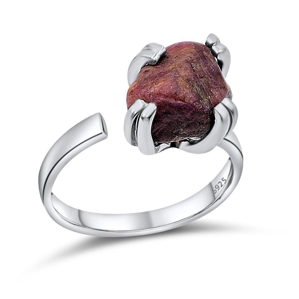 Raw Ruby Adjustable Ring - Uniquelan Jewelry