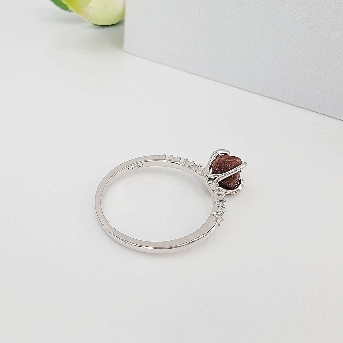 Raw Ruby Dainty Ring - Uniquelan Jewelry