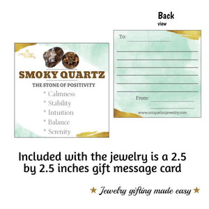 Raw Smoky Quartz Adjustable Ring - Uniquelan Jewelry
