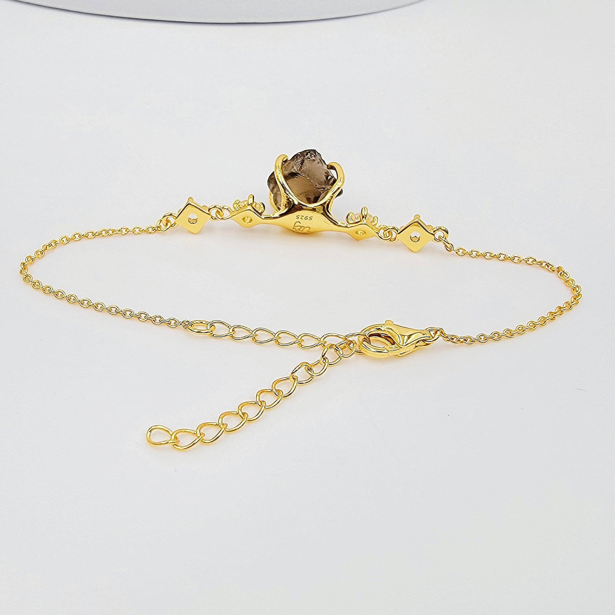 Raw Smoky Quartz Chain Bracelet - Uniquelan Jewelry