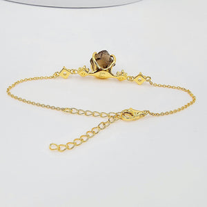 Raw Smoky Quartz Chain Bracelet - Uniquelan Jewelry
