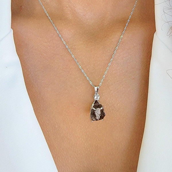 Estate Piece: Floral Drop Smoky Quartz Necklace in Yellow Gold (7.2g) |  Miller's Jewelry