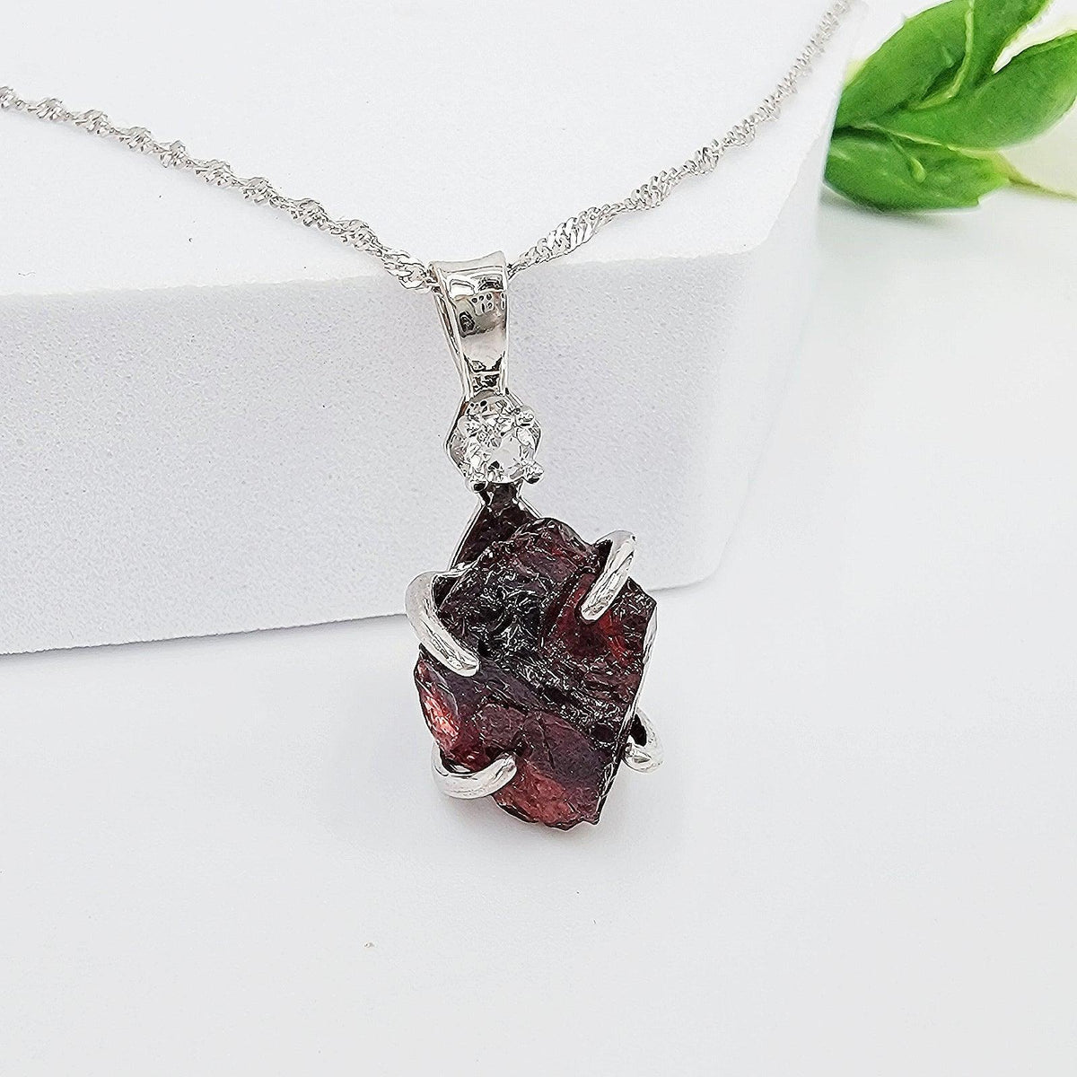 Raw Spessartine Garnet Necklace Set - Uniquelan Jewelry