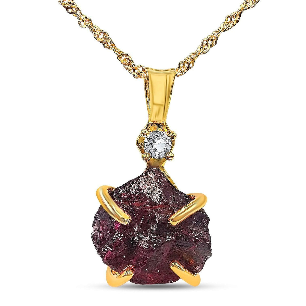 Raw Spessartine Garnet Necklace - Uniquelan Jewelry