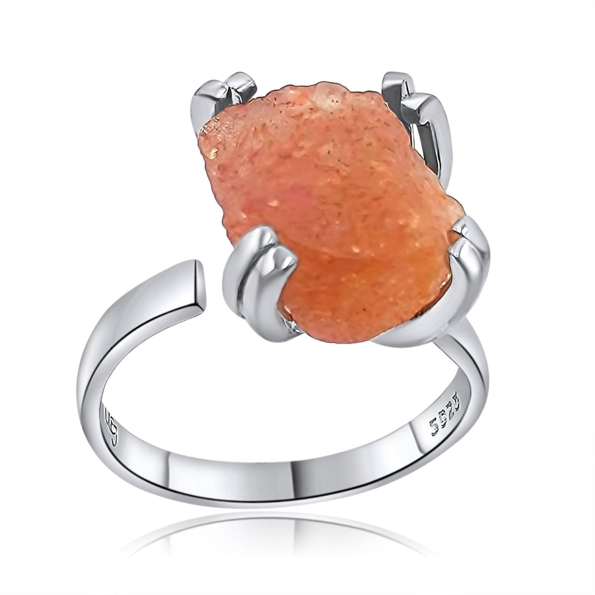 Raw Sunstone Adjustable Ring - Uniquelan Jewelry