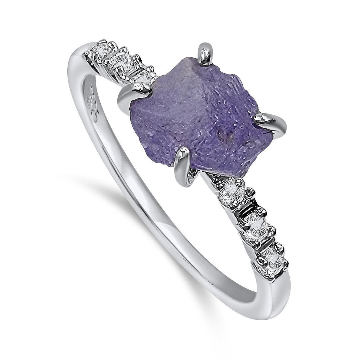 Raw Tanzanite Dainty Ring - Uniquelan Jewelry