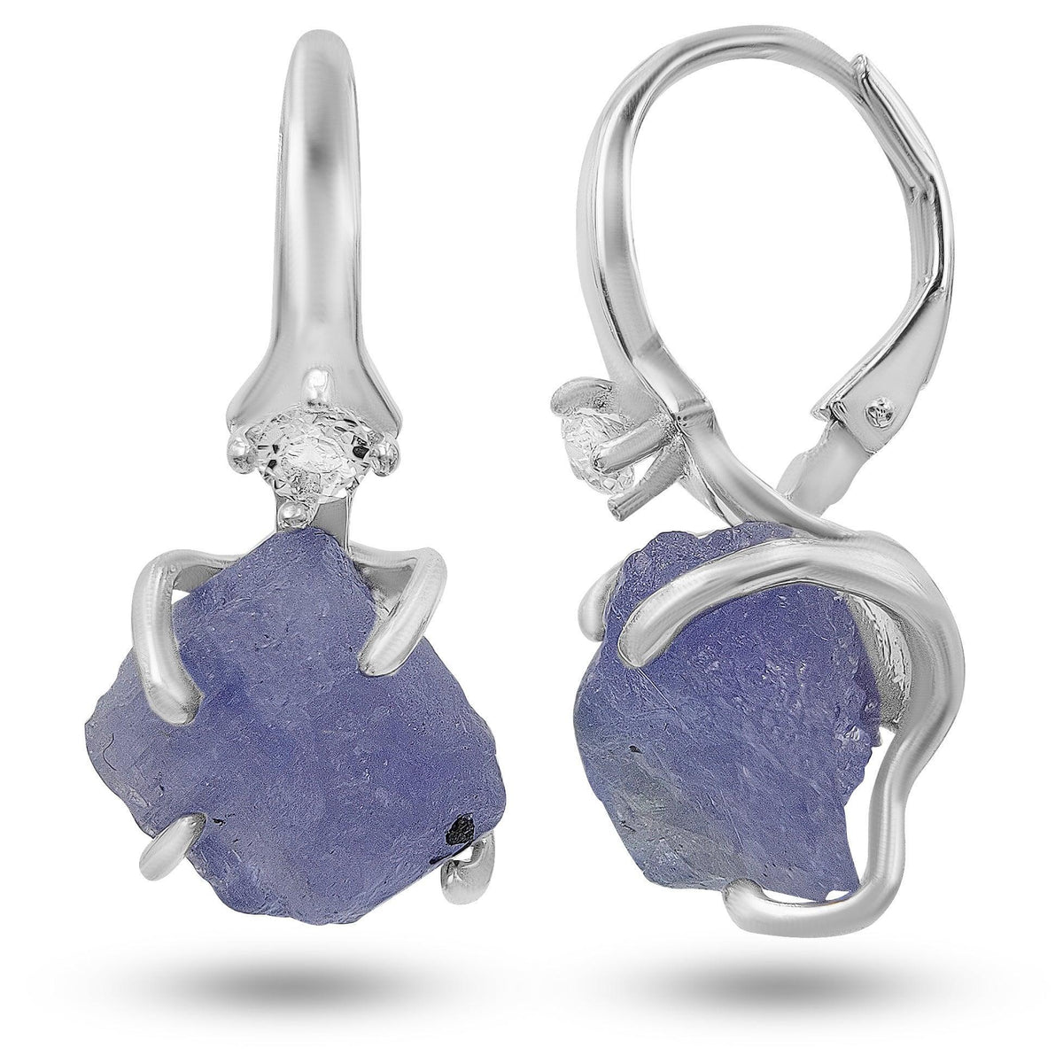 Raw Tanzanite Drop Earrings - Uniquelan Jewelry