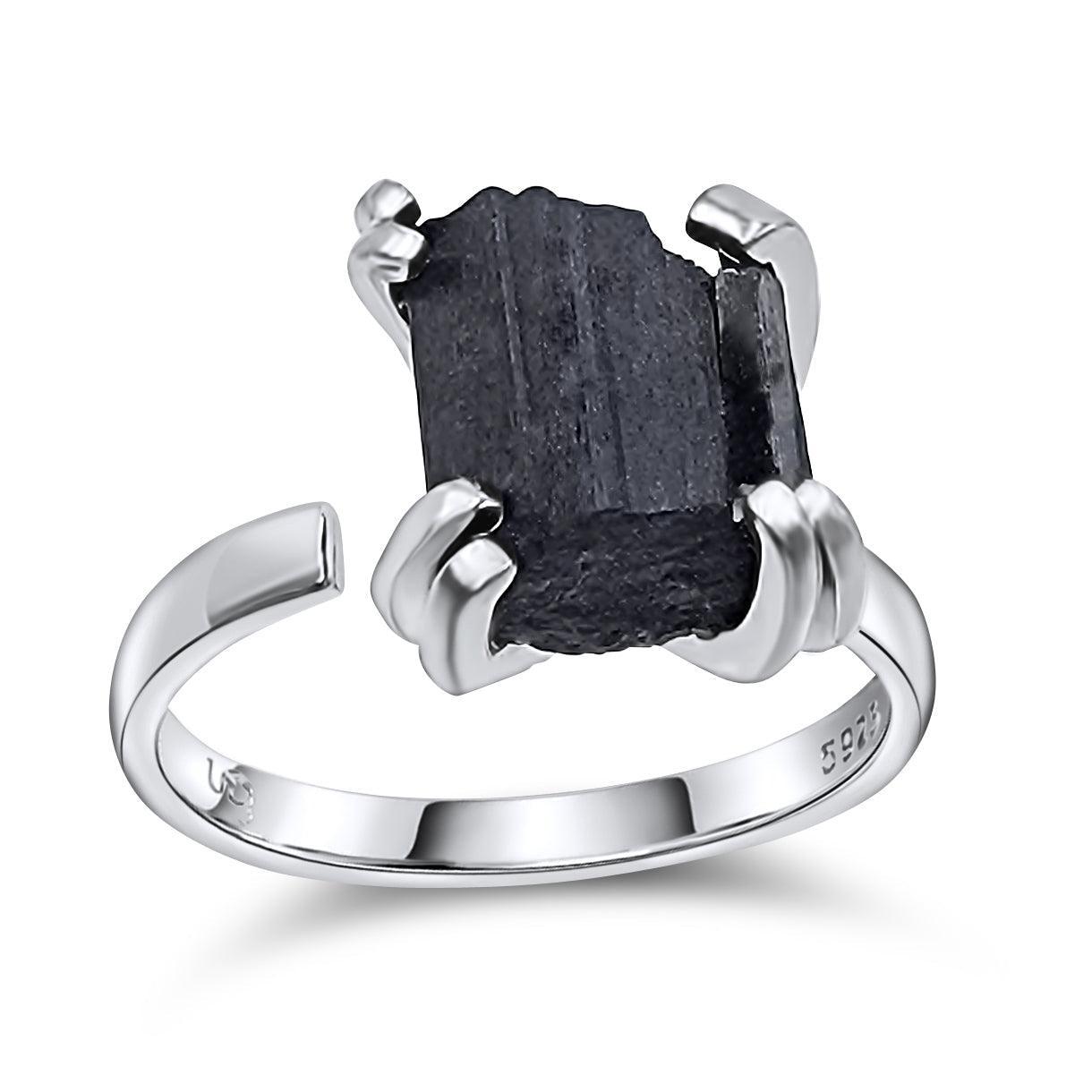 Raw Tourmaline Adjustable Ring - Uniquelan Jewelry