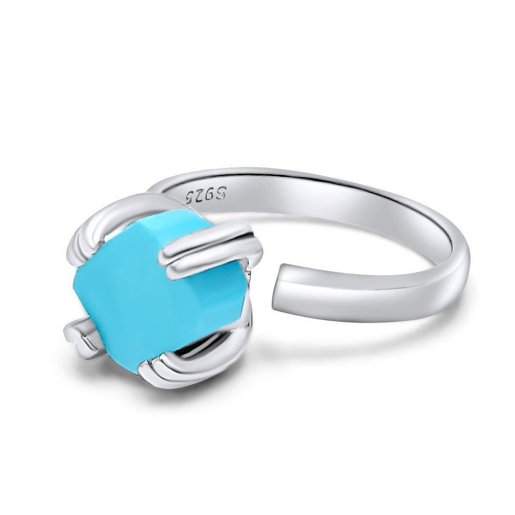 Raw Turquoise Adjustable Ring - Uniquelan Jewelry