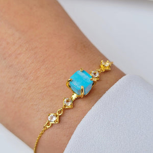 Raw Turquoise Chain Bracelet - Uniquelan Jewelry
