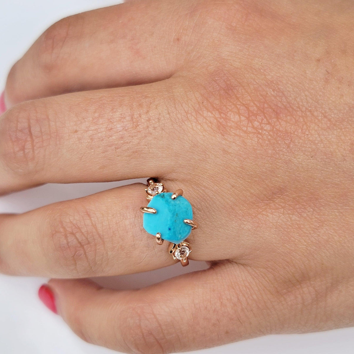 Raw Turquoise Statement Ring - Uniquelan Jewelry