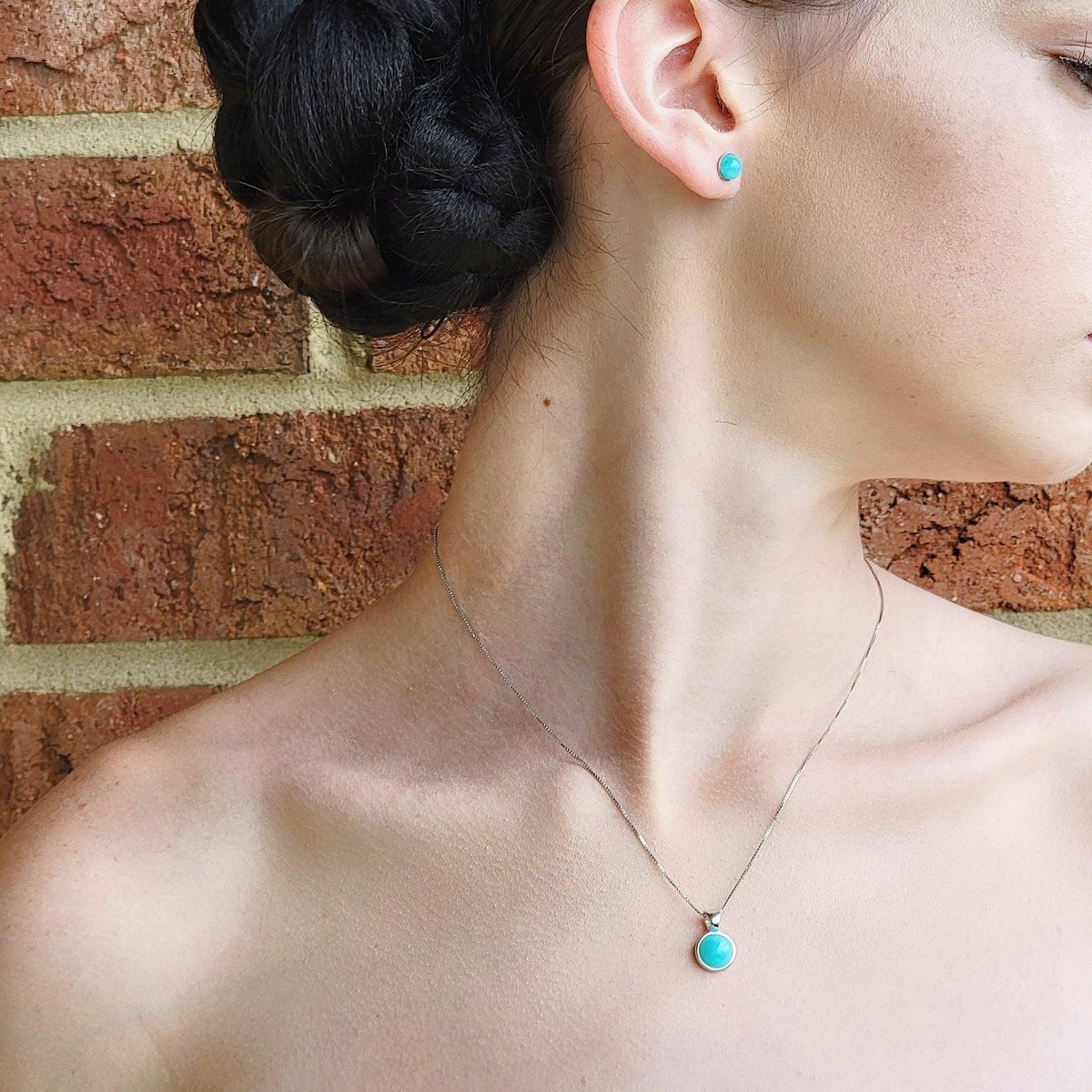 Real 6mm Amazonite Stud Earrings - Uniquelan Jewelry