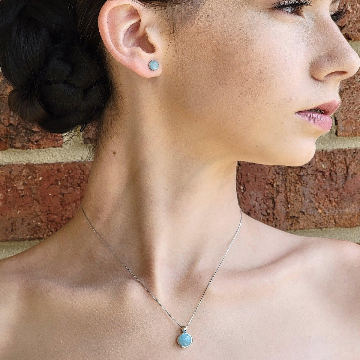 Real 6mm Aquamarine Stud Earrings - Uniquelan Jewelry