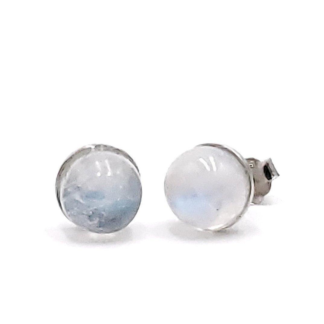 Real 6mm Moonstone Stud Earrings - Uniquelan Jewelry