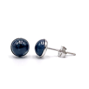 Real 6mm Sapphire Stud Earrings - Uniquelan Jewelry