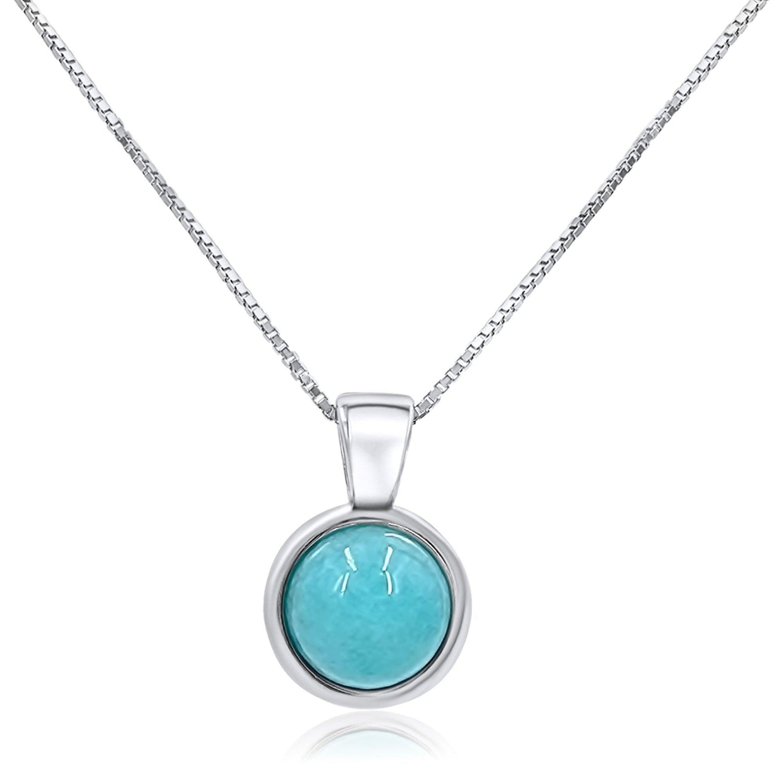 Real Amazonite Bezel Necklace - Uniquelan Jewelry