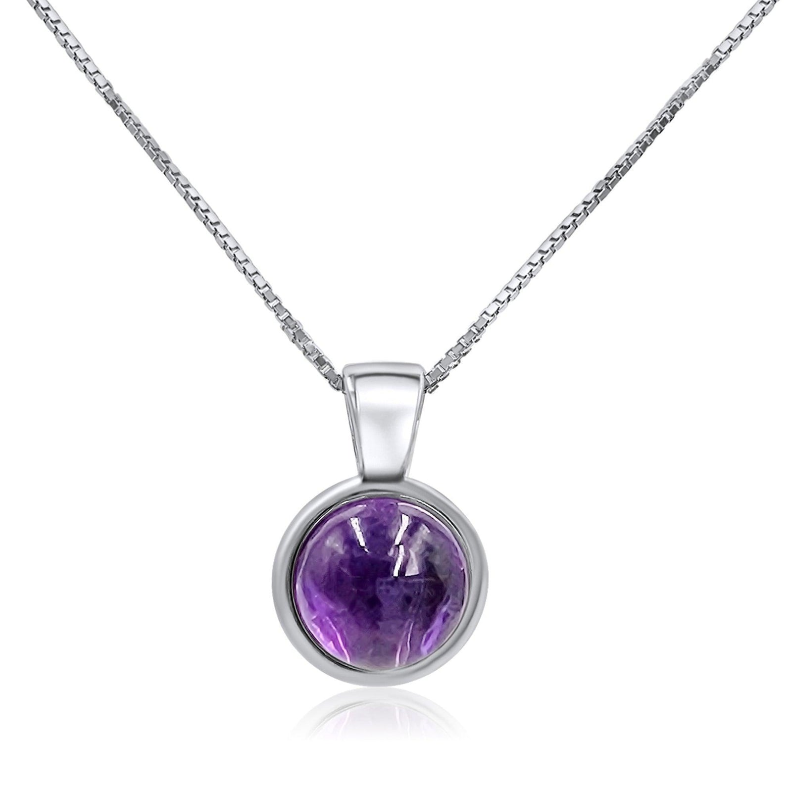 Real Amethyst Bezel Necklace - Uniquelan Jewelry