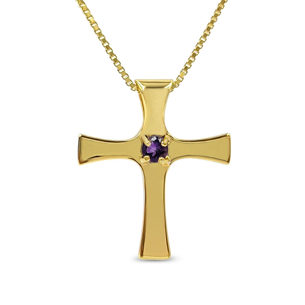 Real Amethyst Cross Necklace - Uniquelan Jewelry