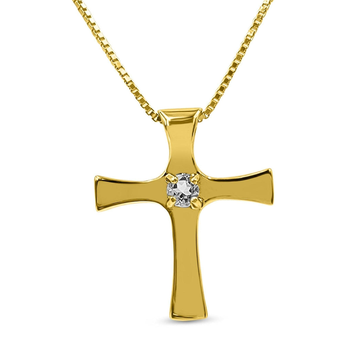Real Aquamarine Cross Necklace - Uniquelan Jewelry