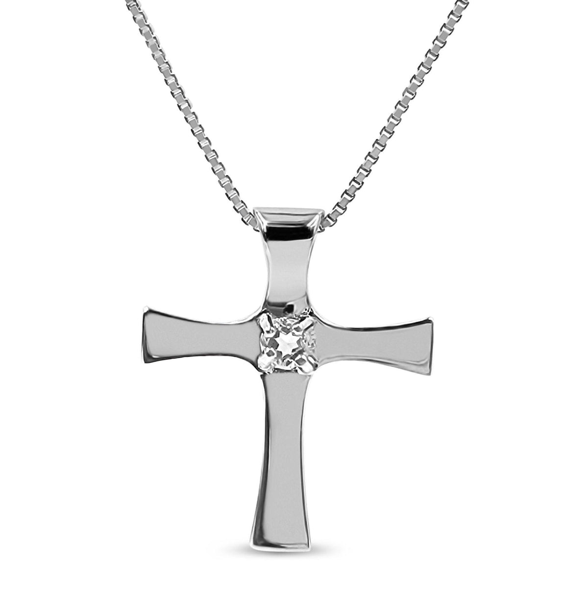 Real Aquamarine Cross Necklace - Uniquelan Jewelry