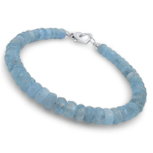Real Aquamarine Heart Strand Bracelet - Uniquelan Jewelry