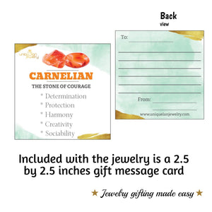 Real Carnelian Bezel Necklace - Uniquelan Jewelry