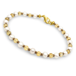 Real Citrine and Pearl Bracelet - Uniquelan Jewelry
