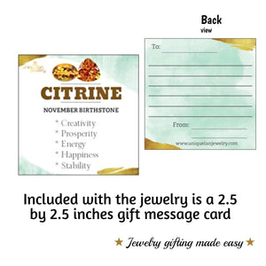 Real Citrine Bezel Jewelry Set - Uniquelan Jewelry