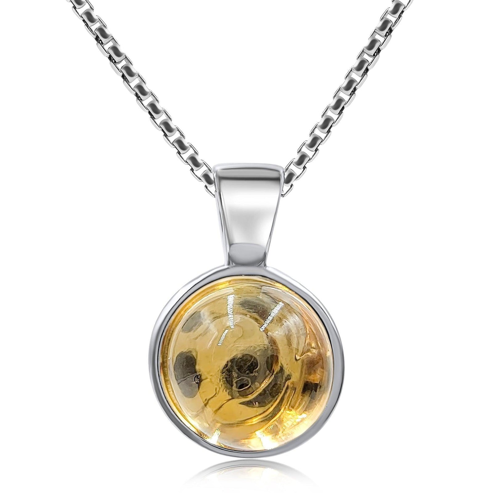 Real Citrine Bezel Necklace - Uniquelan Jewelry