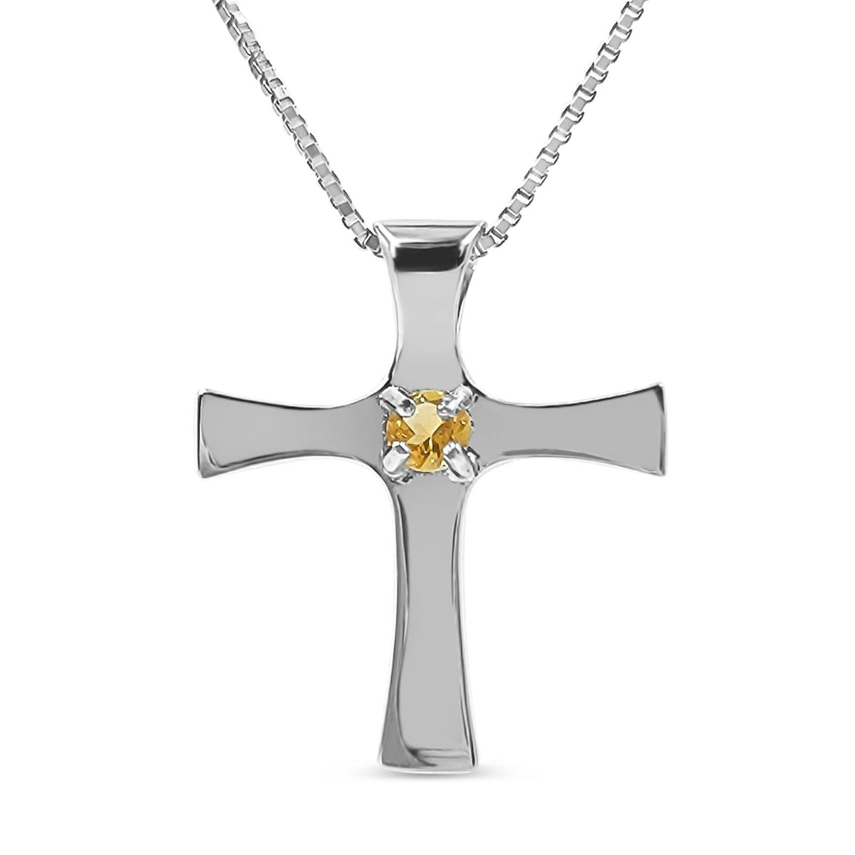 Real Citrine Cross Necklace - Uniquelan Jewelry