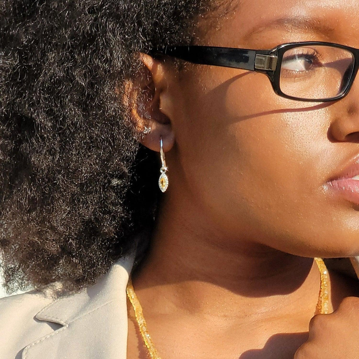 Real Citrine Drop Earrings - Uniquelan Jewelry