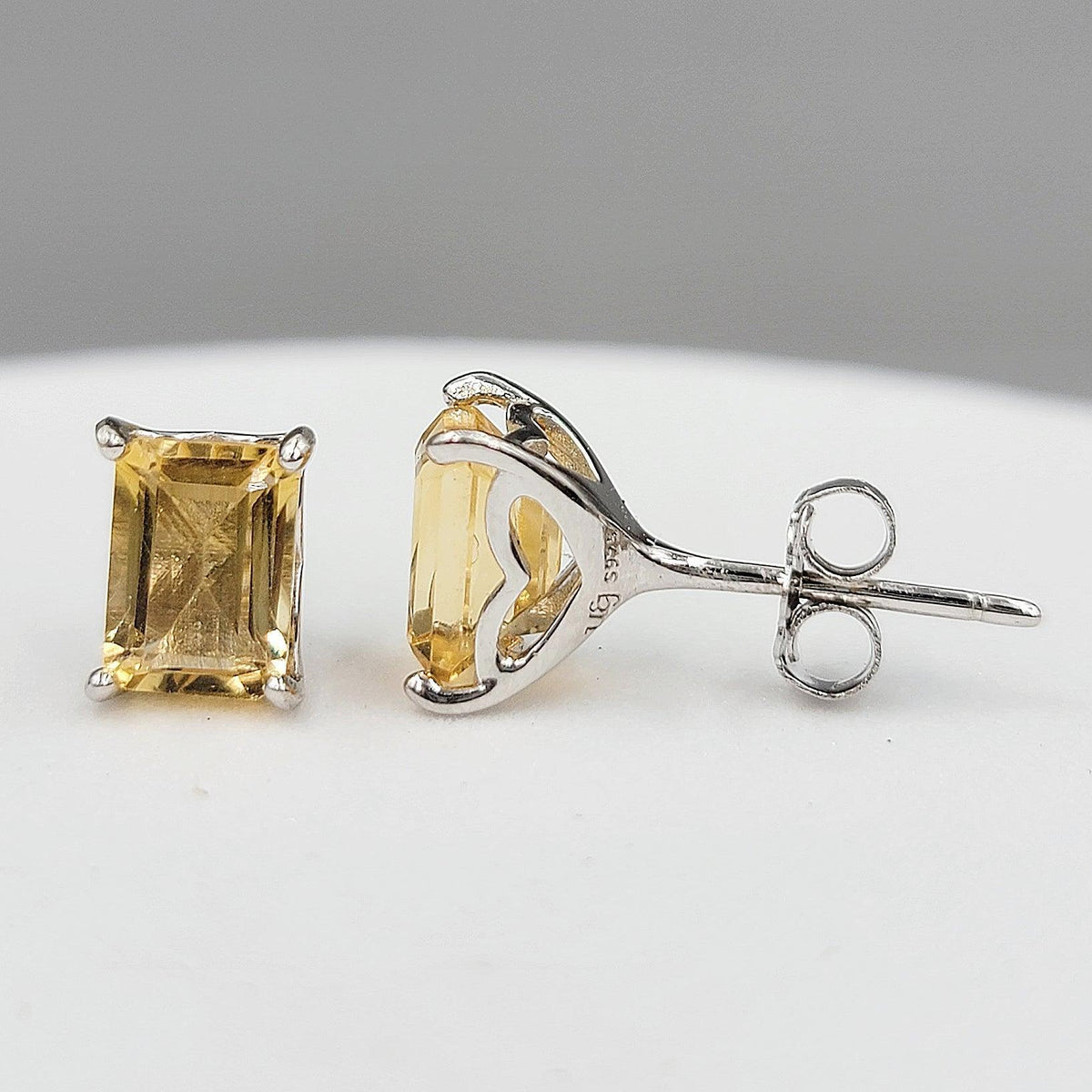 Real Citrine Heart Stud Earrings - Uniquelan Jewelry