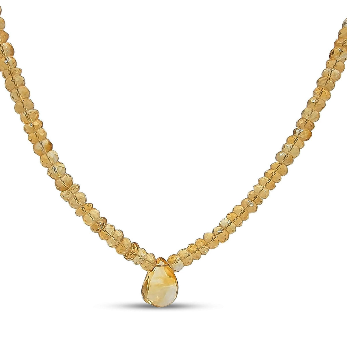 Real Citrine pendant Strand Necklace - Uniquelan Jewelry