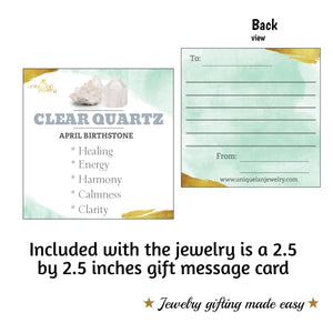 Real Clear Quartz Heart Earrings - Uniquelan Jewelry