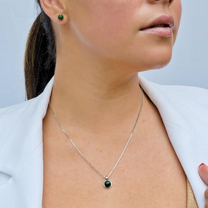 Real Emerald Bezel Necklace - Uniquelan Jewelry