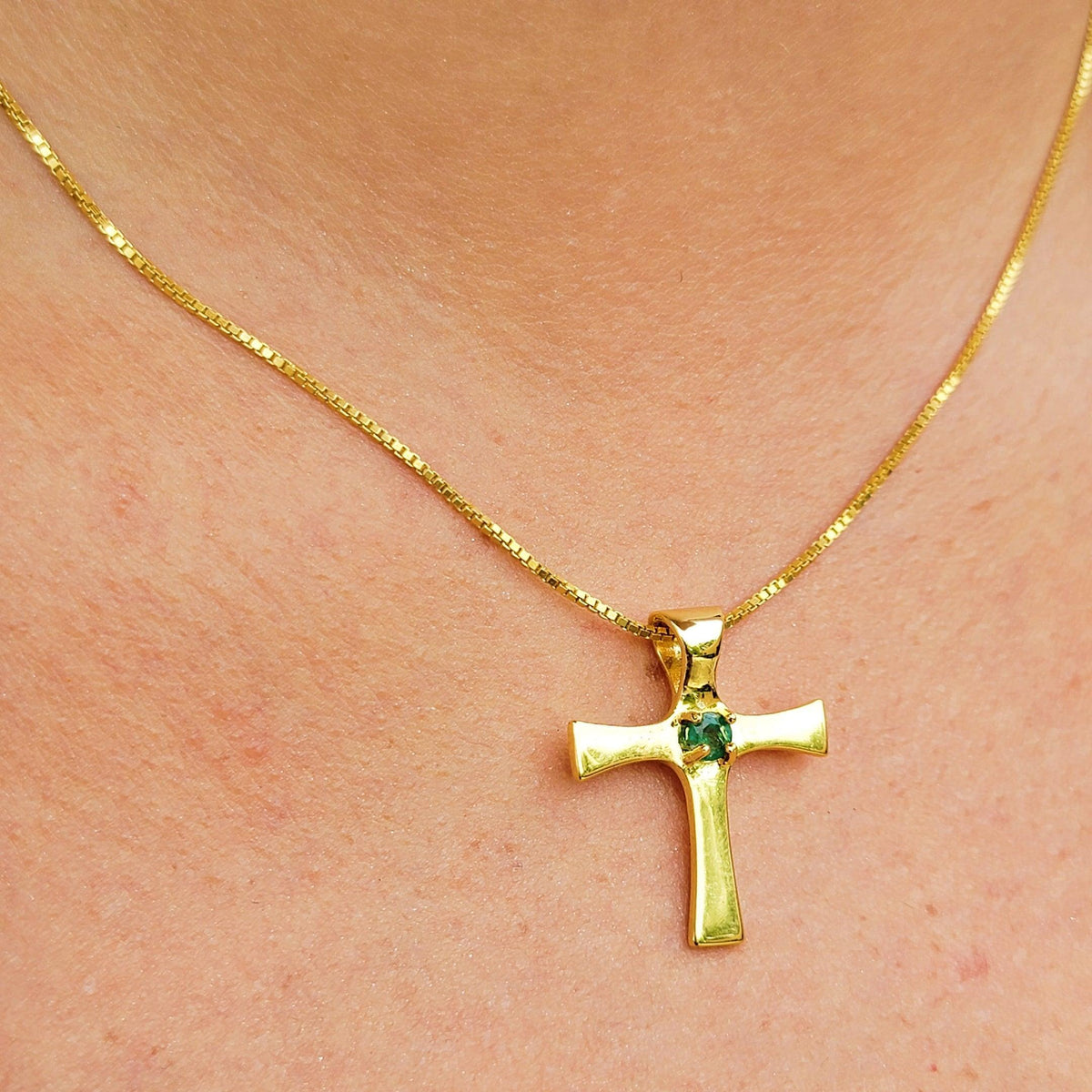 Real Emerald Cross Necklace - Uniquelan Jewelry