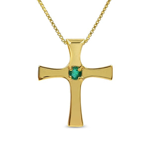 Real Emerald Cross Necklace - Uniquelan Jewelry