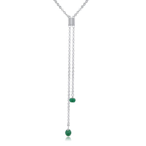 Real Emerald Lariat Chain Necklace - Uniquelan Jewelry