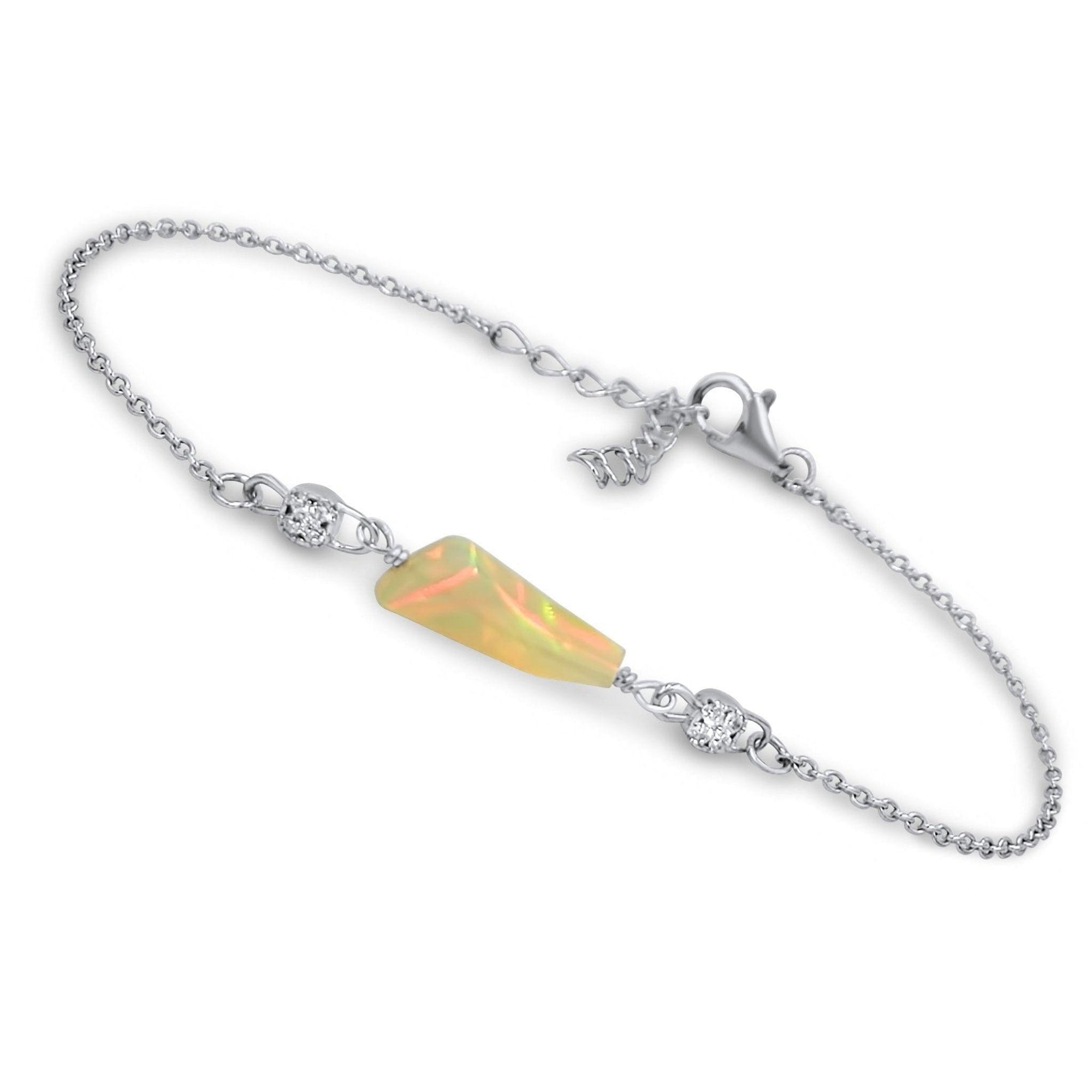 Real Fire Opal Chain Bracelet - Uniquelan Jewelry