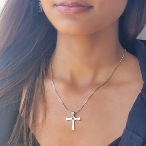 Real Garnet Cross Necklace - Uniquelan Jewelry
