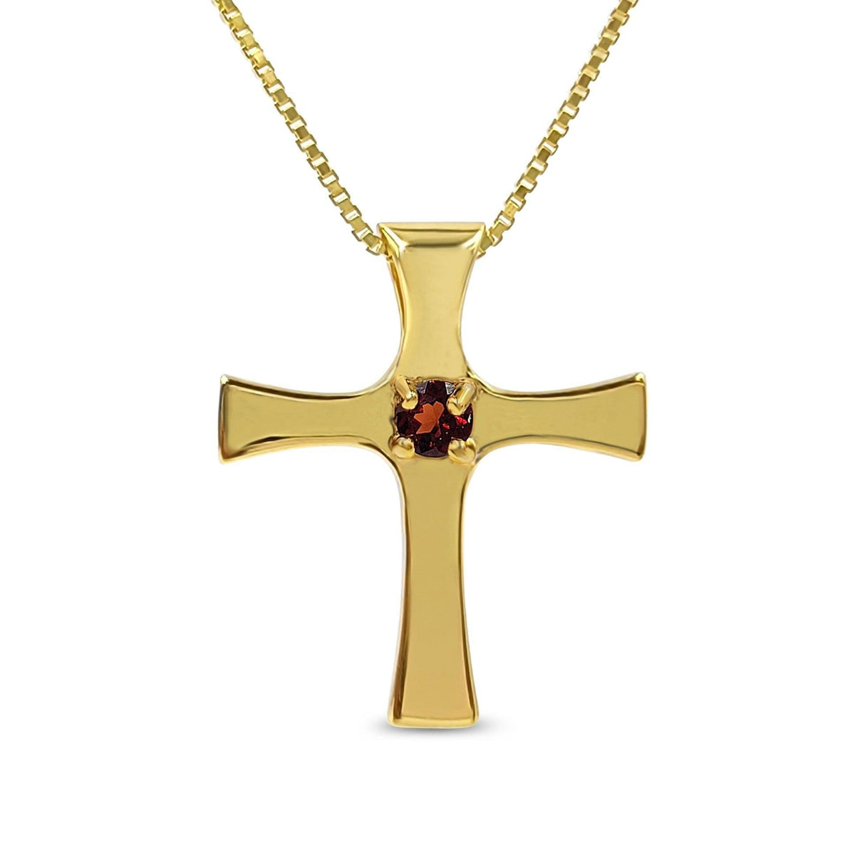 Real Garnet Cross Necklace - Uniquelan Jewelry