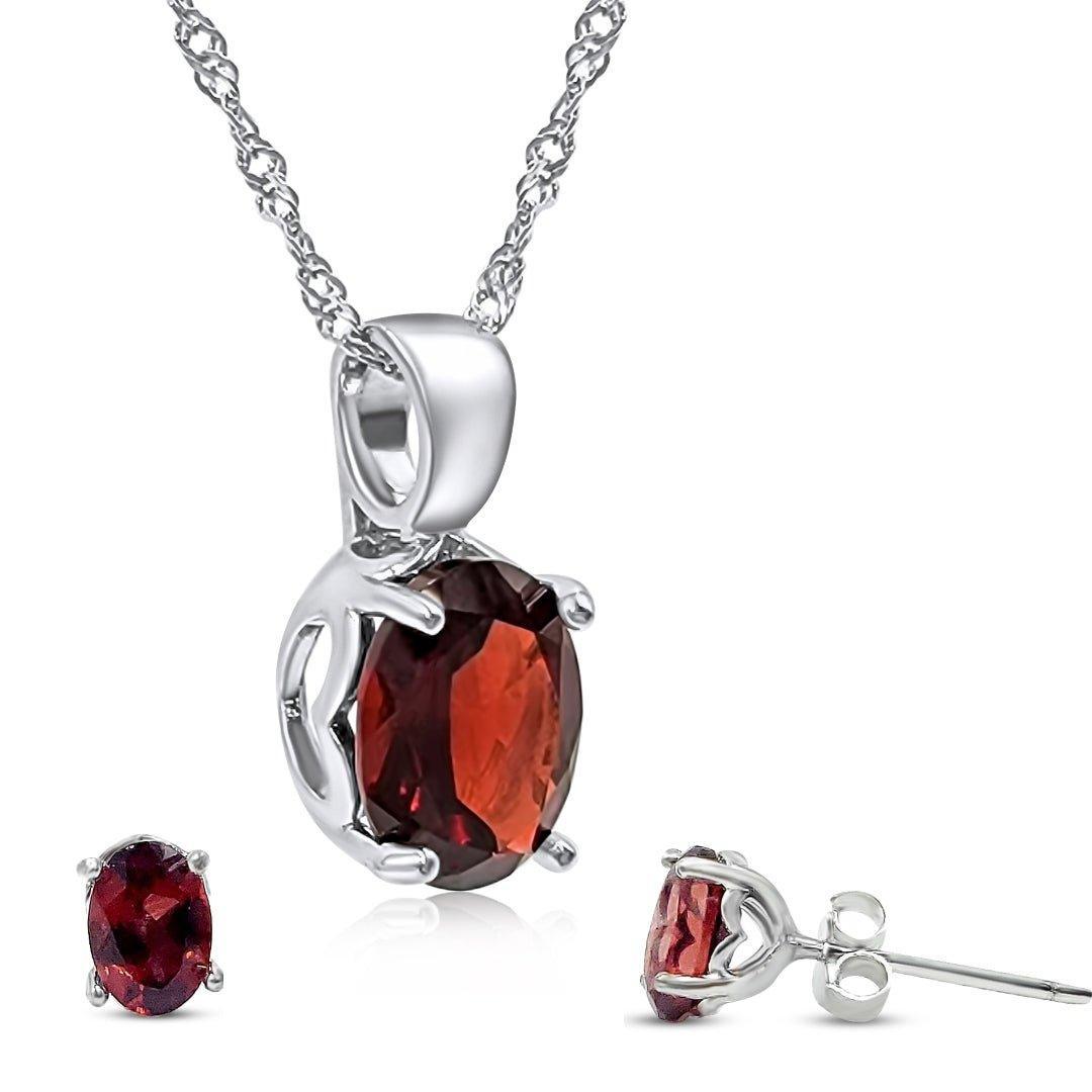 Real Garnet Necklace Set - Uniquelan Jewelry