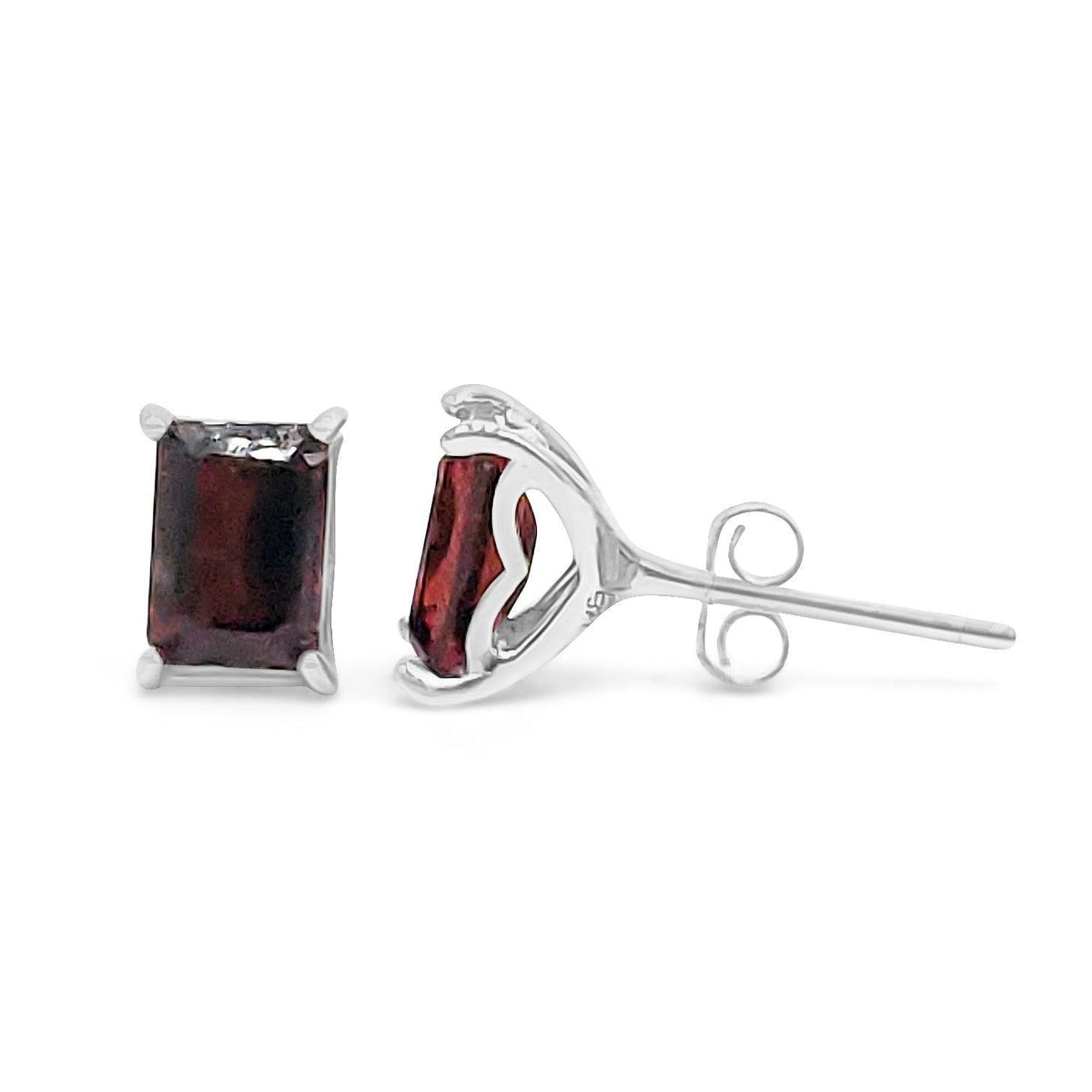 Real Garnet Heart Stud Earrings - Uniquelan Jewelry
