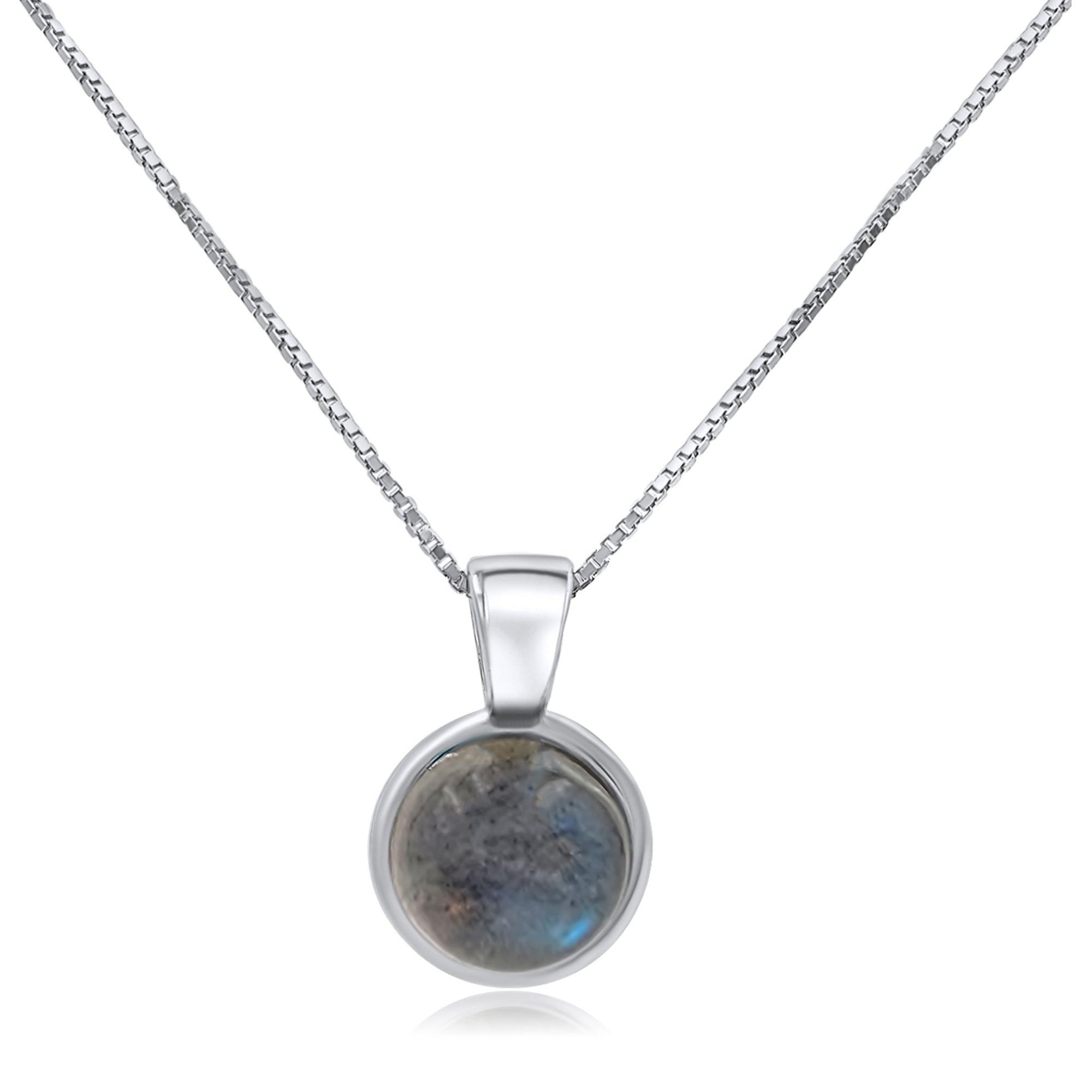 Real Labradorite Bezel Necklace - Uniquelan Jewelry